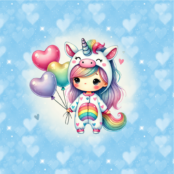 VB Little Unicorn Girls in Love Panel 3